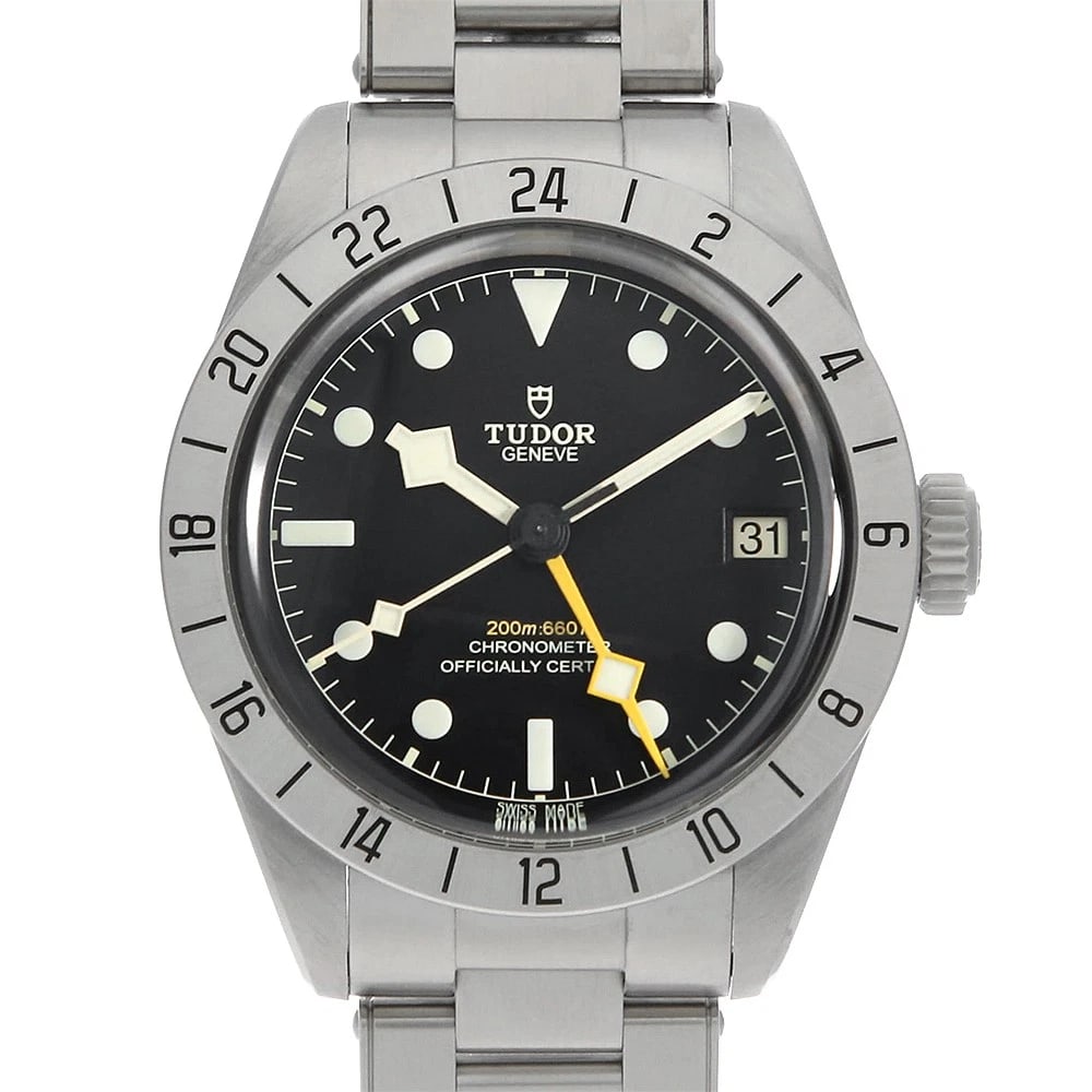 TUDOR BLACK WATCH: TUDOR Black Watch Brand: TUDOR Type: Wrist watch Material: Band Material Stainless Steel, Case Material Stainless Steel Color: Dial Color Black Size: Band Size 20.5cm (8.1inch), Case Size