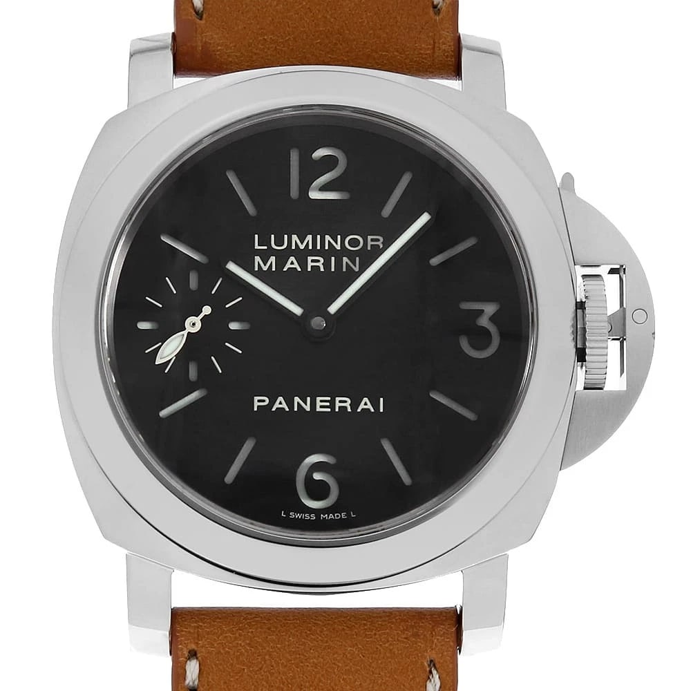 PANERAI LUMINOR MARINA WATCH: PANERAI Luminor Marina Watch Brand: PANERAI Type: Wrist watch Material: Band Material Calfskin, Case Material Stainless Steel Color: Dial Color Black Size: Band Size NONE, Case Size Case:W44mm
