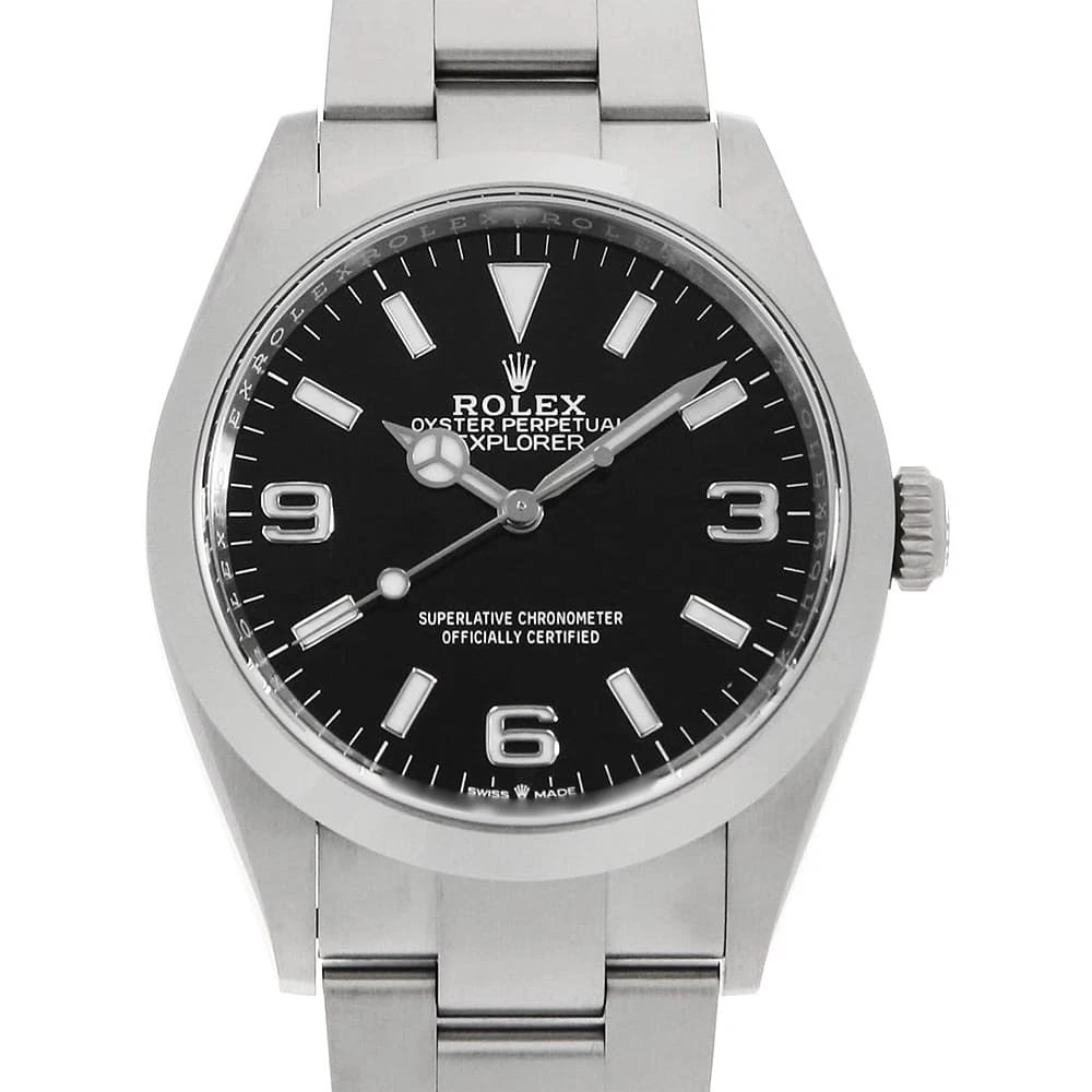 ROLEX EXPLORER BLACK WATCH: ROLEX Explorer black Watch Brand: ROLEX Type: Wrist watch Material: Band Material Stainless Steel, Case Material Stainless Steel Color: Dial Color Black Size: Band Size 18.5cm (7.3inch), Case Size