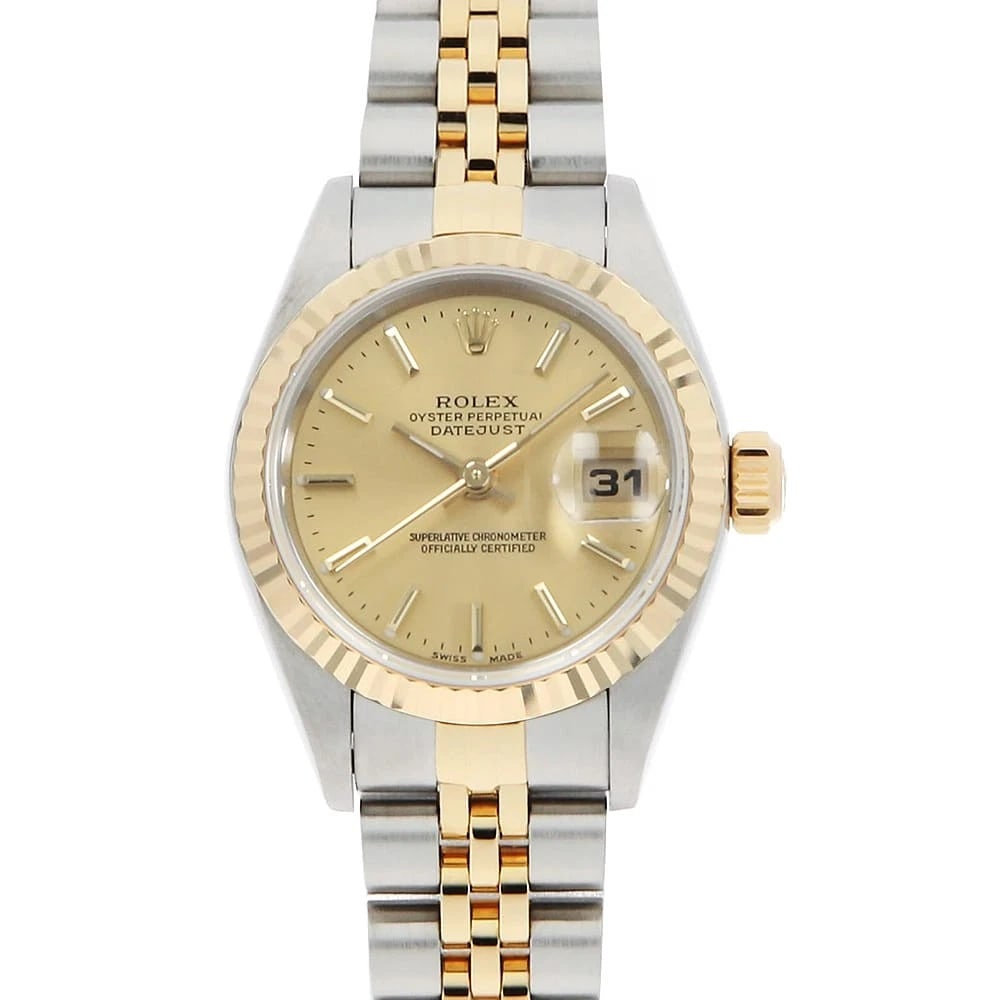 ROLEX DATEJUST CHAMPAGNE Y WATCH: ROLEX Datejust Champagne Y Watch Brand: ROLEX Type: Wrist watch Material: Band Material Stainless Steel/Yellow Gold, Case Material Stainless Steel Color: Dial Color Champagne Gold Size: Band