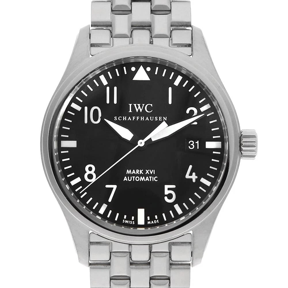 IWC MARK WATCH: IWC Mark Watch Brand: IWC Type: Wrist watch Material: Band Material Stainless Steel, Case Material Stainless Steel Color: Dial Color Black Size: Band Size 19cm (7.5inch), Case Size Case:W39mm Circ