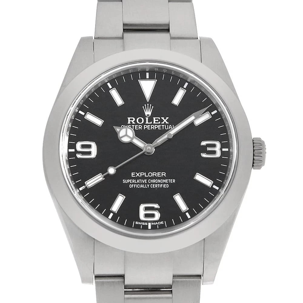 ROLEX EXPLORER LATE MODEL WHITE BLACK WATCH: ROLEX Explorer Late Model White black Watch Brand: ROLEX Type: Wrist watch Material: Band Material Stainless Steel, Case Material Stainless Steel Color: Dial Color Black Size: Band Size 19cm