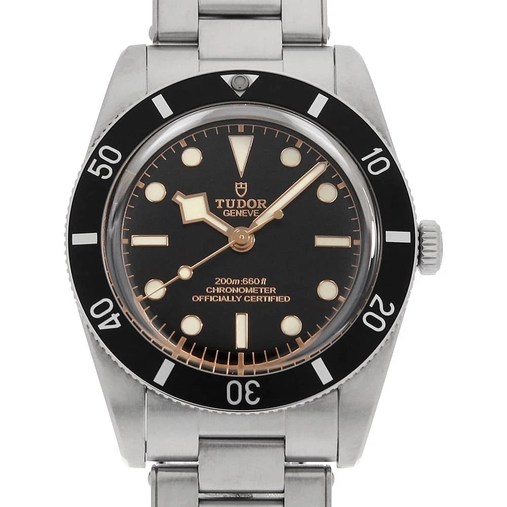TUDOR BLACK BAY WATCH: TUDOR black bay Watch Brand: TUDOR Type: Wrist watch Material: Band Material Stainless Steel, Case Material Stainless Steel Color: Dial Color Black Size: Band Size 20.5cm (8.1inch), Case Size