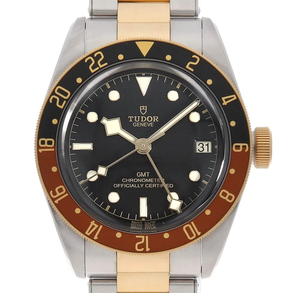 TUDOR HERITAGE BLACK BAY WATCH: TUDOR Heritage Black Bay Watch Brand: TUDOR Type: Wrist watch Material: Band Material Stainless Steel/Yellow Gold, Case Material Stainless Steel Color: Dial Color Black Size: Band Size 19.5cm