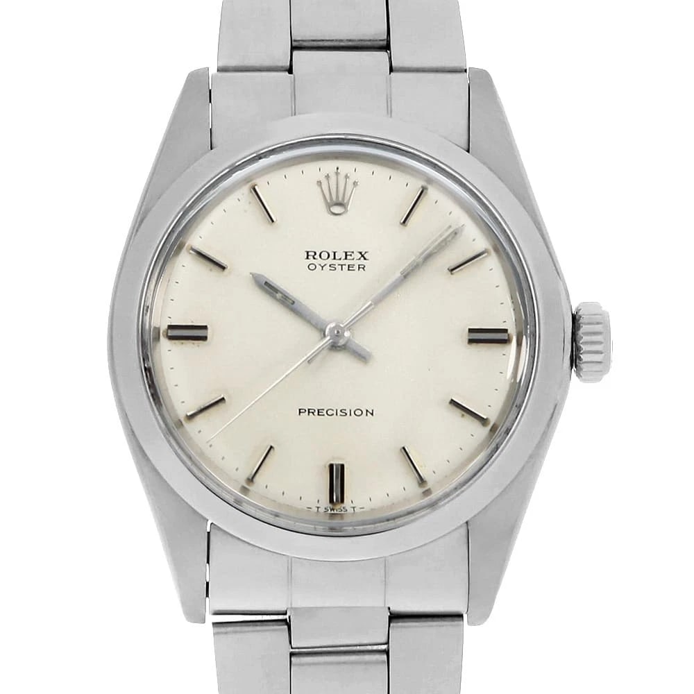 ROLEX OYSTER PRECISION SILVER ANTIQUE WATCH: ROLEX Oyster Precision Silver antique Watch Brand: ROLEX Type: Wrist watch Material: Band Material Stainless Steel, Case Material Stainless Steel Color: Dial Color Silver Size: Band Size