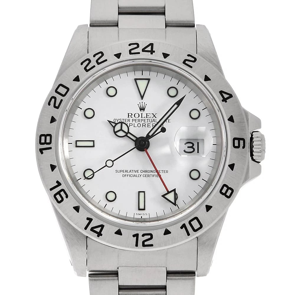 ROLEX EXPLORER WHITE A WATCH: ROLEX Explorer white A Watch Brand: ROLEX Type: Wrist watch Material: Band Material Stainless Steel, Case Material Stainless Steel Color: Dial Color White Size: Band Size 18.5cm (7.3inch),