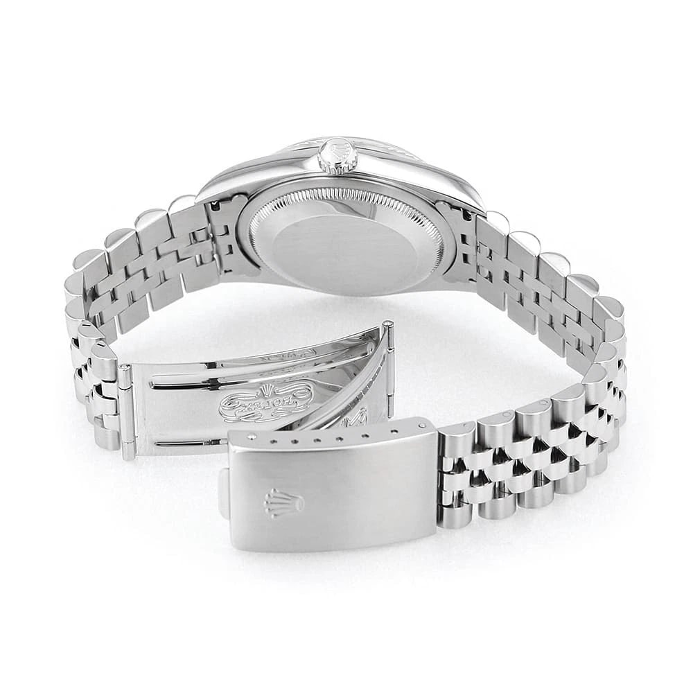 ROLEX DATEJUST DIAMOND SILVER K WATCH - 4