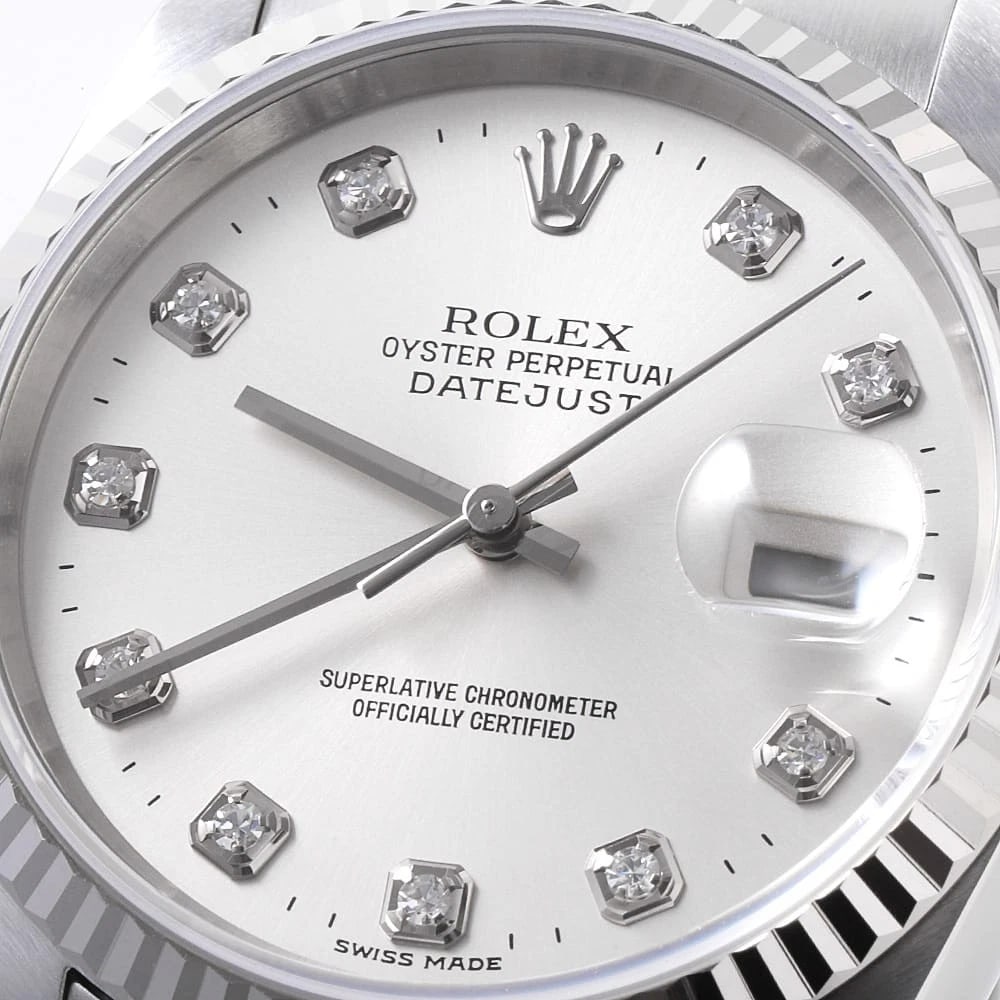ROLEX DATEJUST DIAMOND SILVER K WATCH - 5