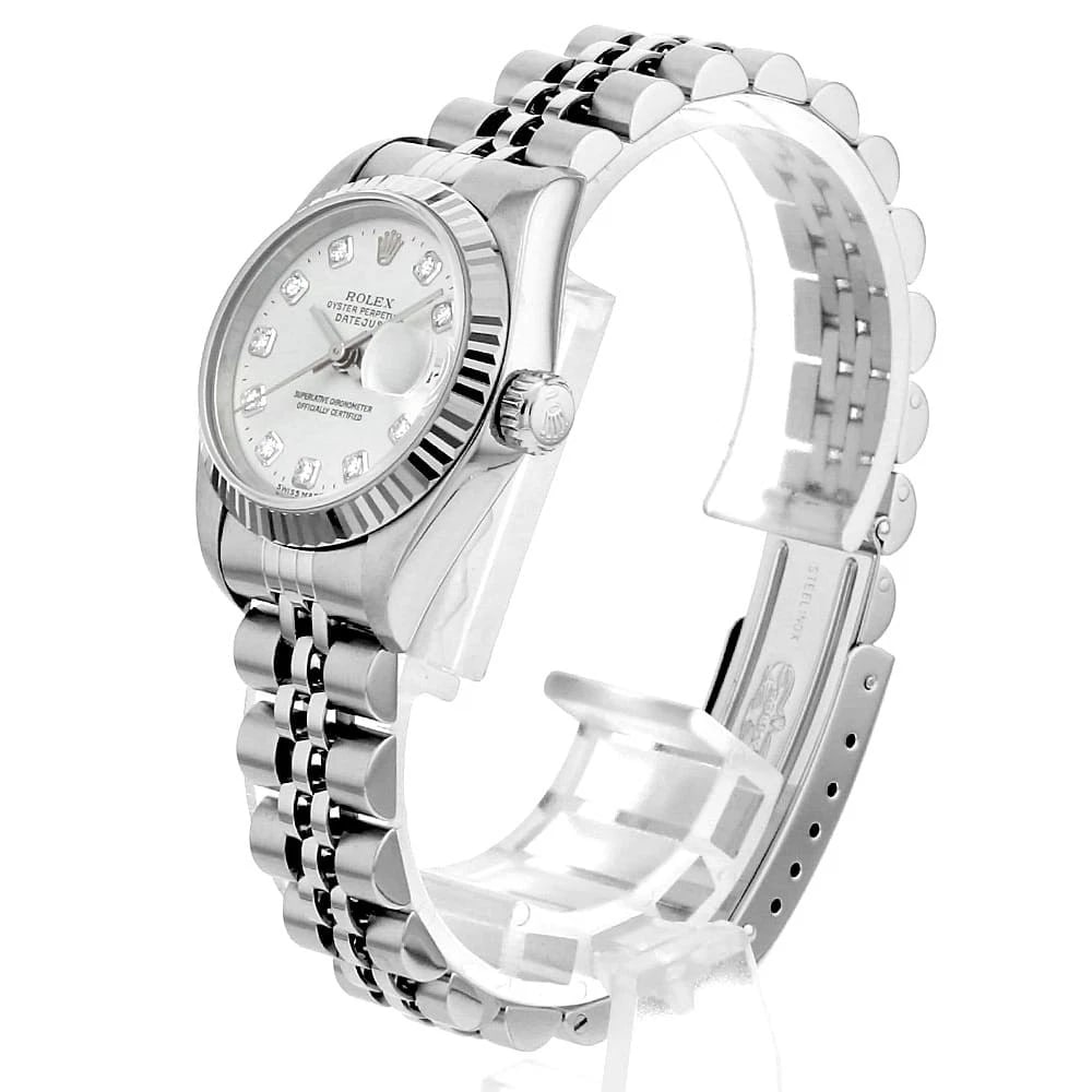 ROLEX DATEJUST DIAMOND SILVER WATCH - 2