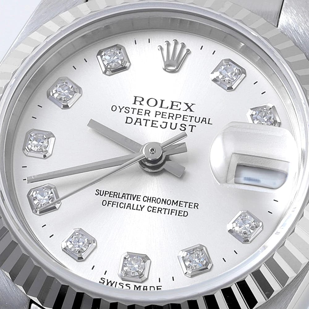 ROLEX DATEJUST DIAMOND SILVER P WATCH - 5