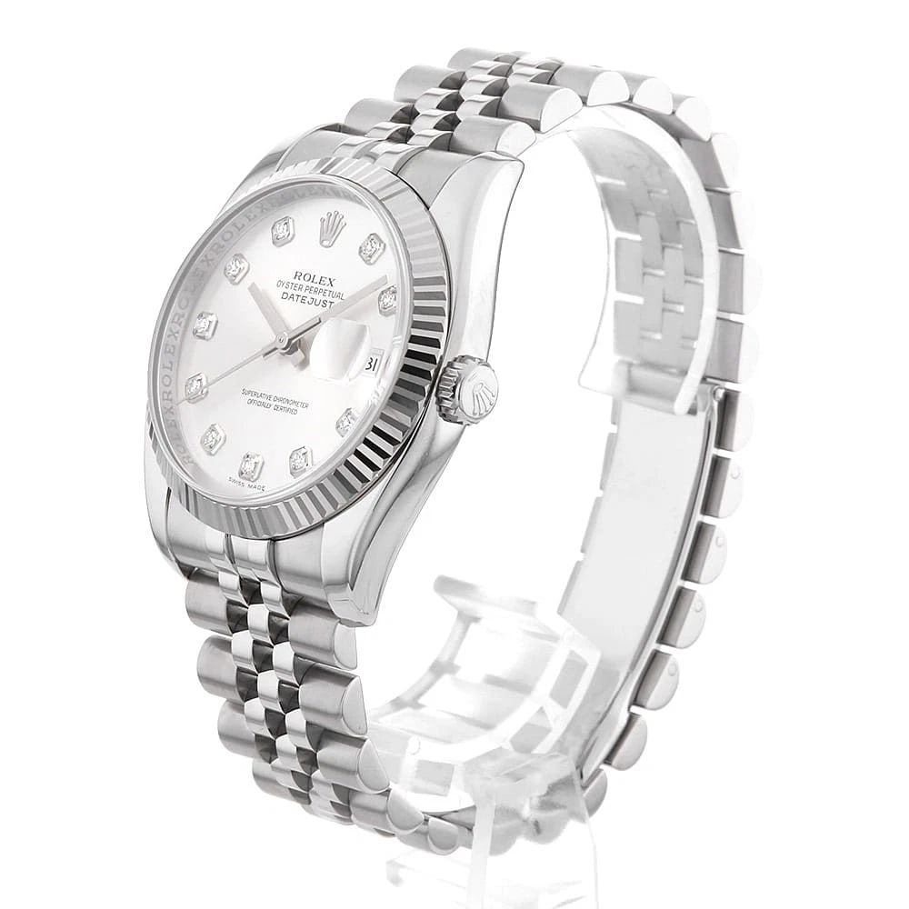 ROLEX DATEJUST DIAMOND SILVER WATCH - 2