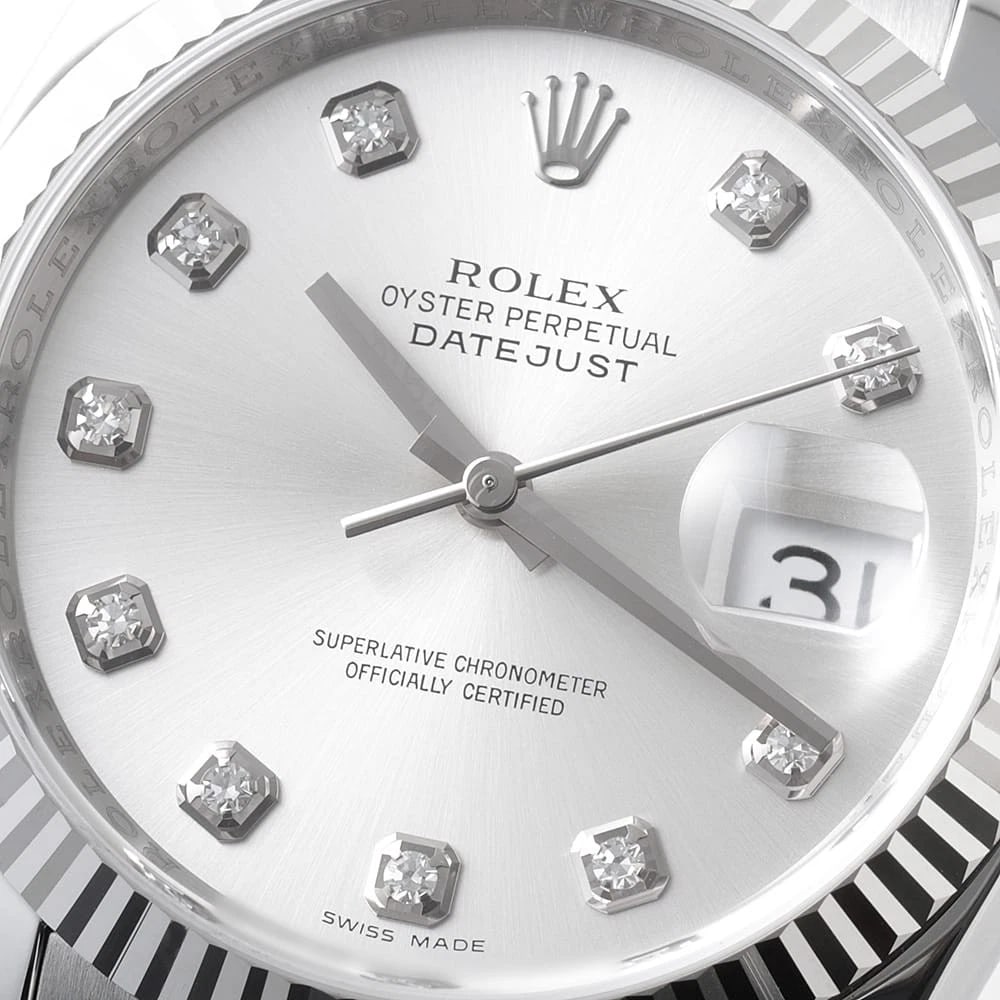 ROLEX DATEJUST DIAMOND SILVER WATCH - 6