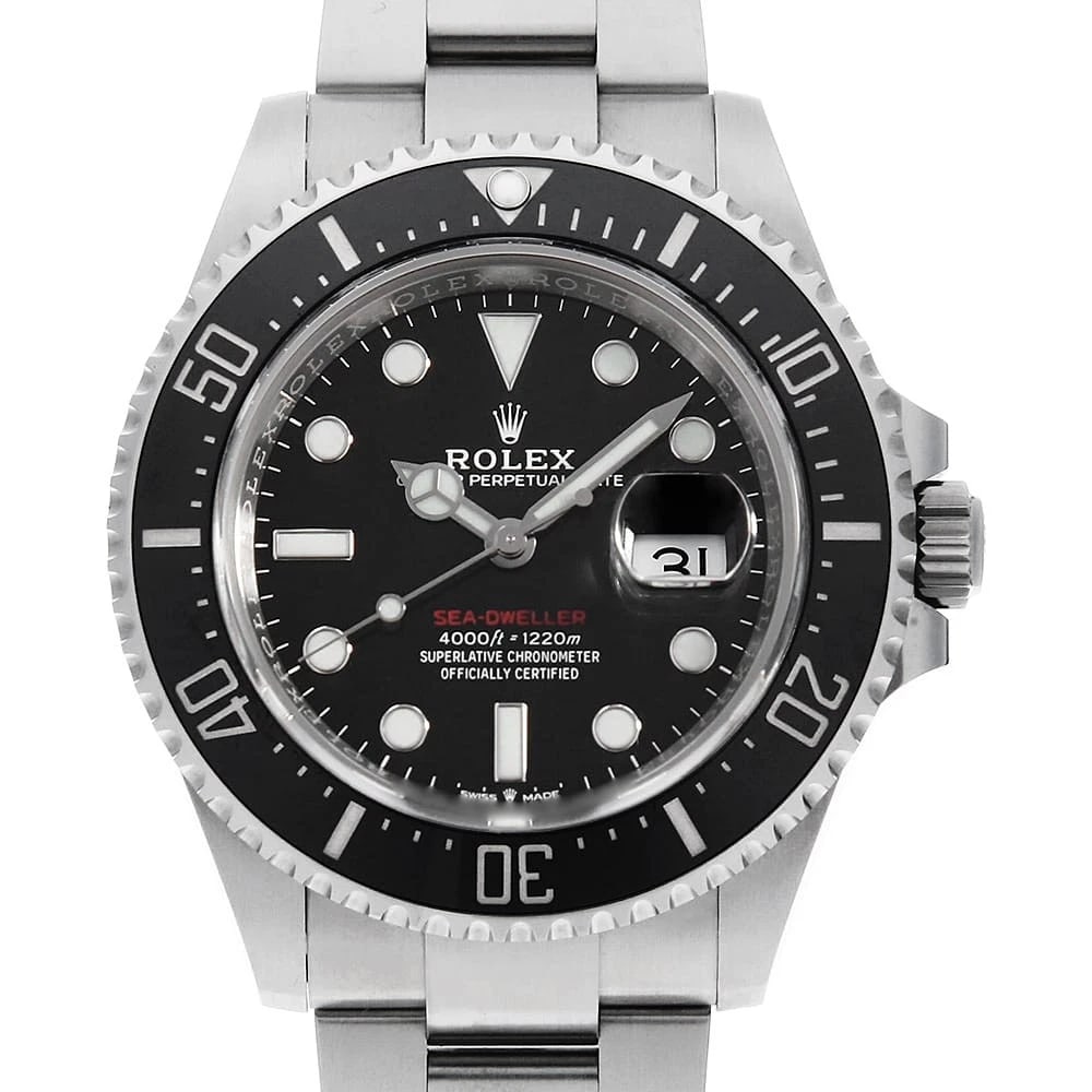 ROLEX SEA DWELLER WITH CROWN BLACK WATCH: ROLEX SEA DWELLER with crown black Watch Brand: ROLEX Type: Wrist watch Material: Band Material Stainless Steel, Case Material Stainless Steel Color: Dial Color Black Size: Band Size 21.5cm