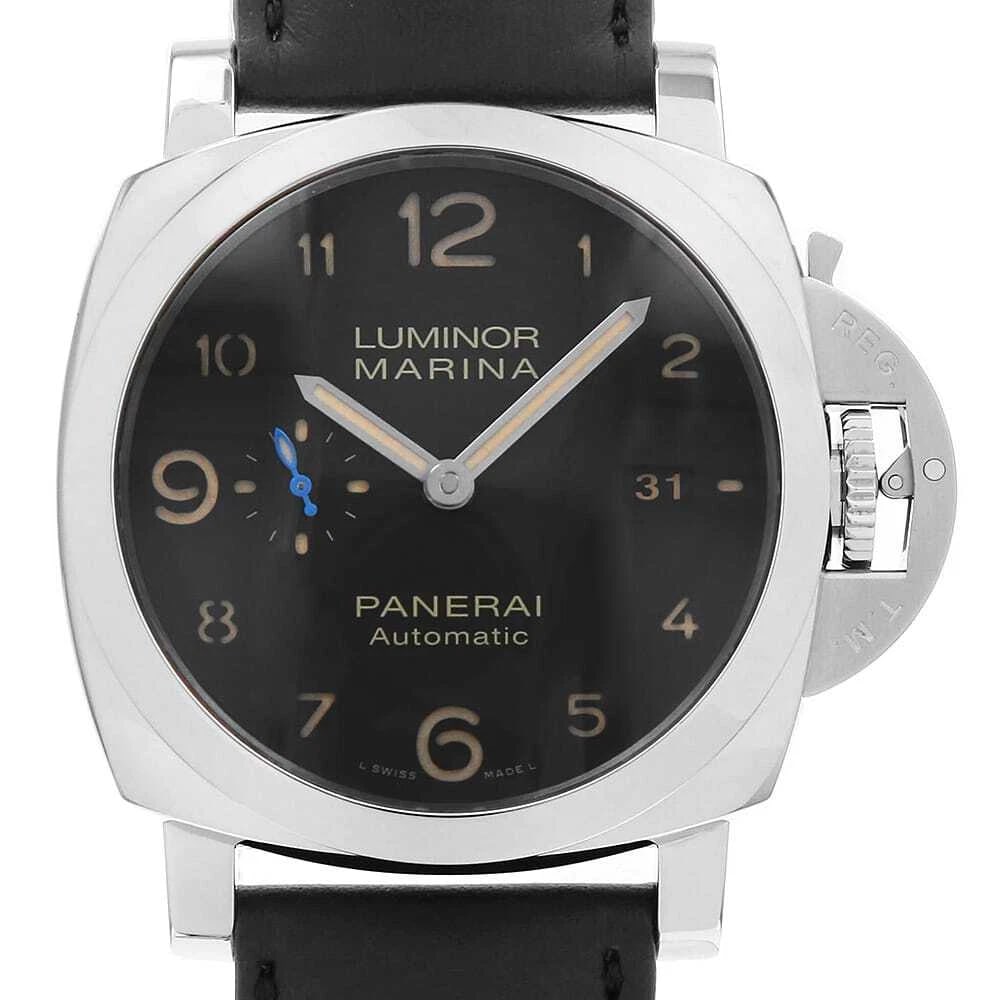 PANERAI LUMINOR DAYS ACCIAIO T WATCH: PANERAI Luminor Days Acciaio T Watch Brand: PANERAI Type: Wrist watch Material: Band Material Calfskin, Case Material Stainless Steel Color: Dial Color Black Size: Band Size NONE, Case Size
