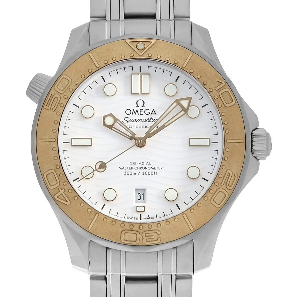 OMEGA SEAMASTER DIVER PARIS WATCH: OMEGA Seamaster Diver Paris Watch Brand: OMEGA Type: Wrist watch Material: Band Material Stainless Steel, Case Material Stainless Steel/Yellow Gold Color: Dial Color White Size: Band Size