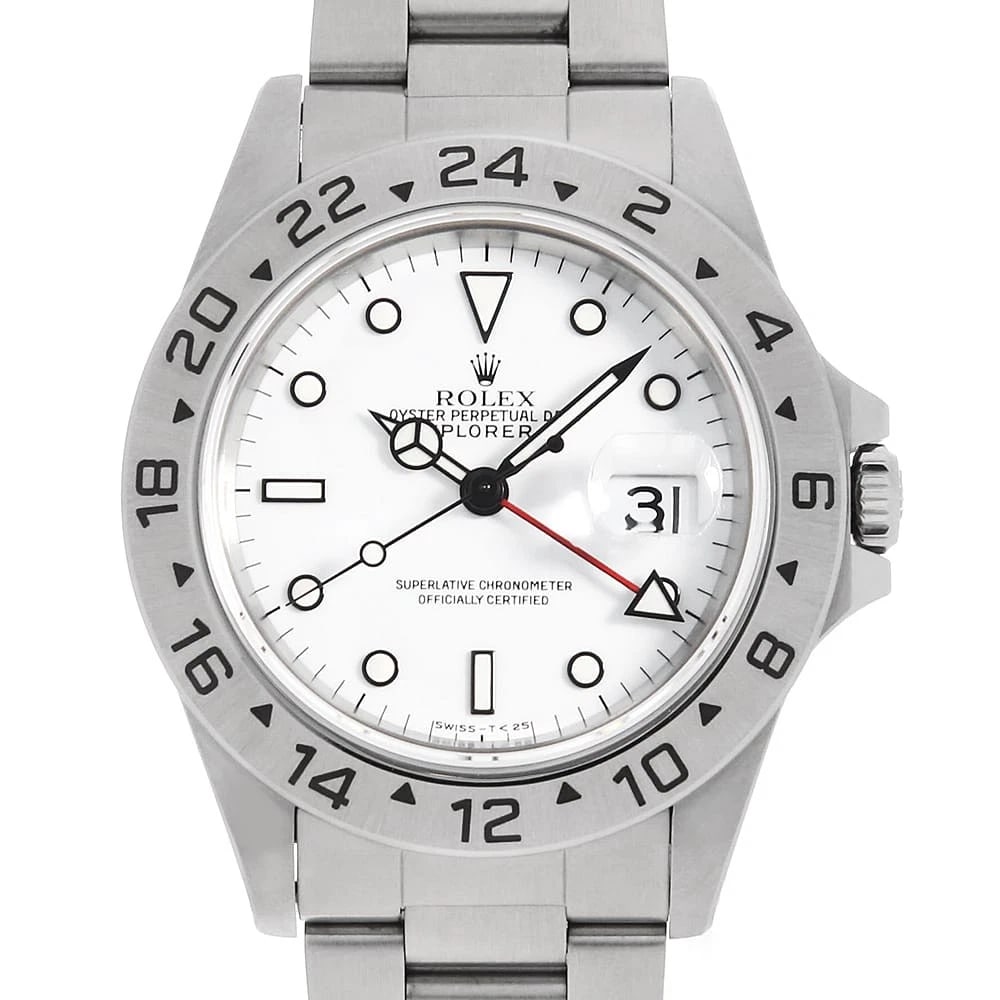 ROLEX EXPLORER WHITE ALL TRITIUM SINGLE BUCKLE WATCH: ROLEX Explorer white All tritium single buckle Watch Brand: ROLEX Type: Wrist watch Material: Band Material Stainless Steel, Case Material Stainless Steel Color: Dial Color White Size: Band