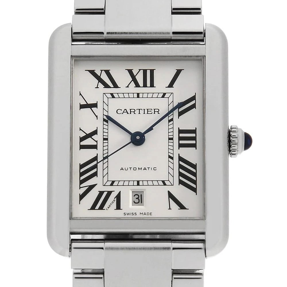 CARTIER TANK SOLO WATCH: Cartier Tank solo Watch Brand: Cartier Type: Wrist watch Material: Band Material Stainless Steel, Case Material Stainless Steel Color: Dial Color Silver Size: Band Size 18.5cm (7.3inch), Case
