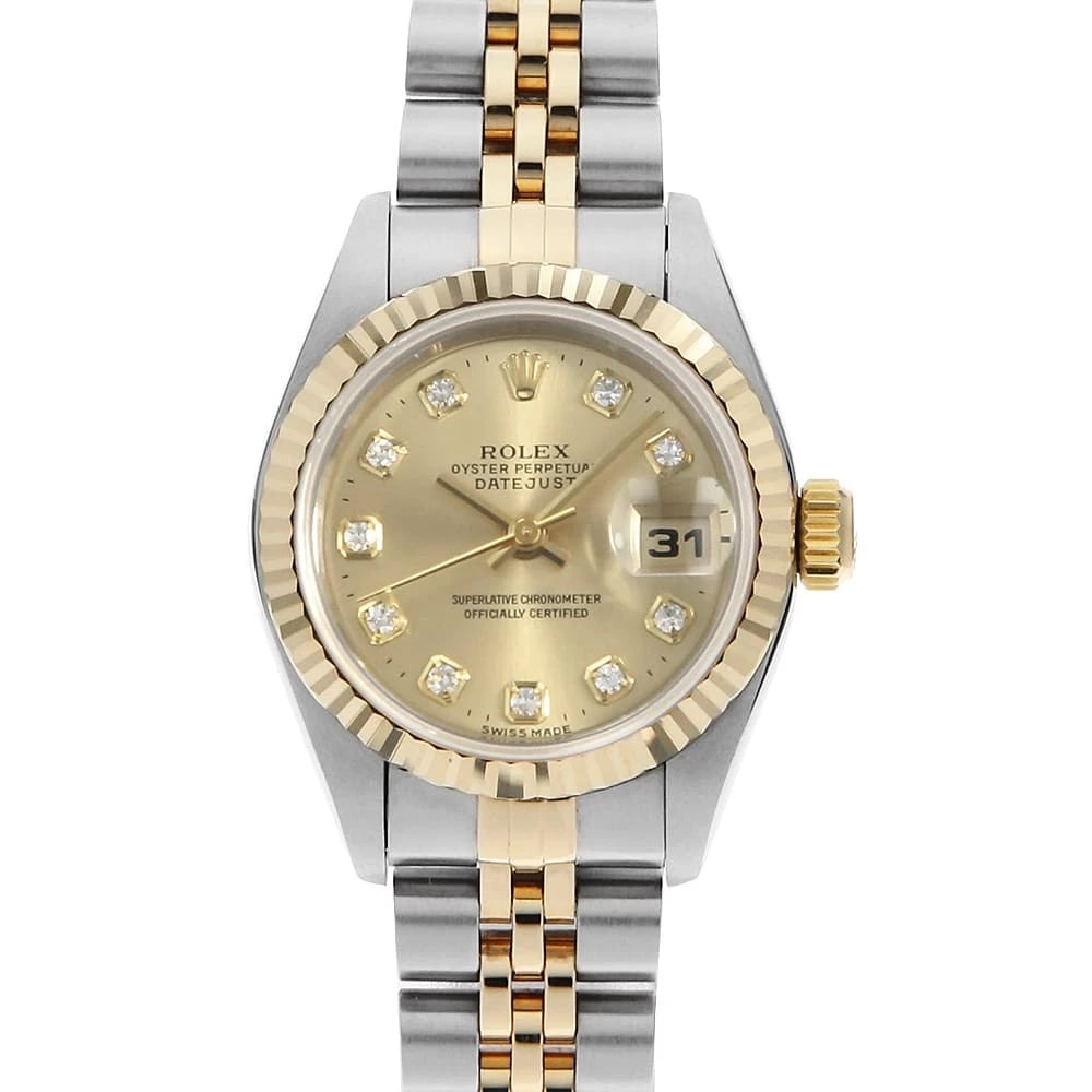 ROLEX DATEJUST DIAMOND CHAMPAGNE T WATCH: ROLEX Datejust Diamond Champagne T Watch Brand: ROLEX Type: Wrist watch Material: Band Material Stainless Steel/Yellow Gold, Case Material Stainless Steel/Yellow Gold Color: Dial Color