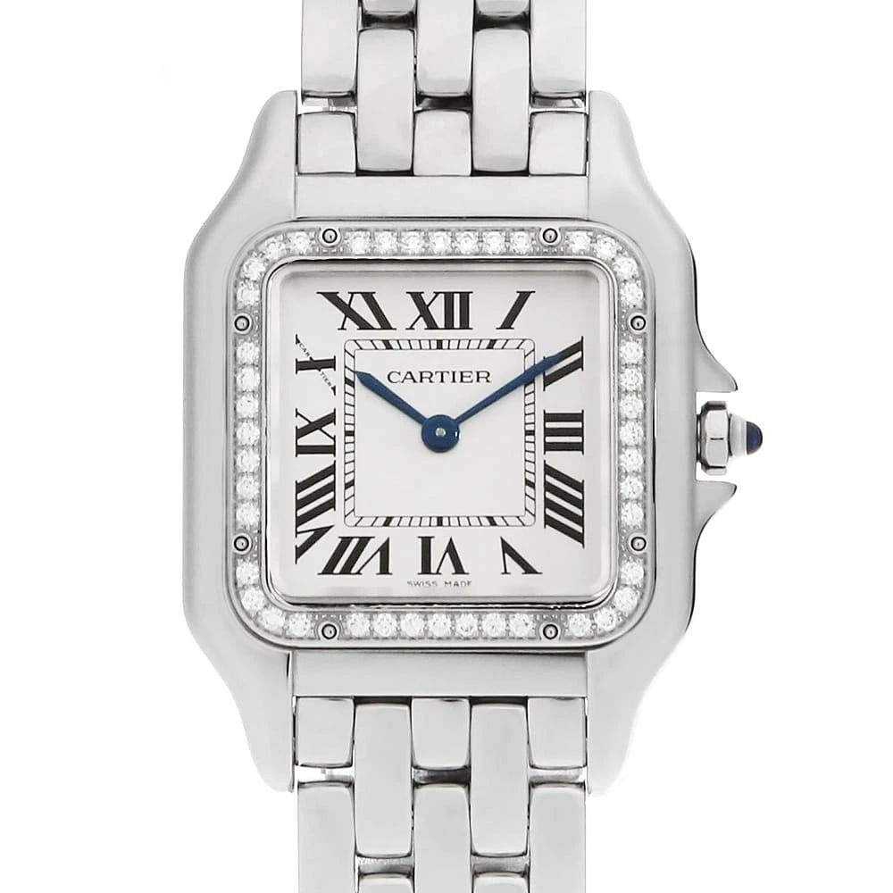 CARTIER PANTHERE WATCH: Cartier PANTHERE Watch Brand: Cartier Type: Wrist watch Material: Band Material Stainless Steel, Case Material Stainless Steel Color: Dial Color Silver Size: Band Size 17cm (6.7inch), Case