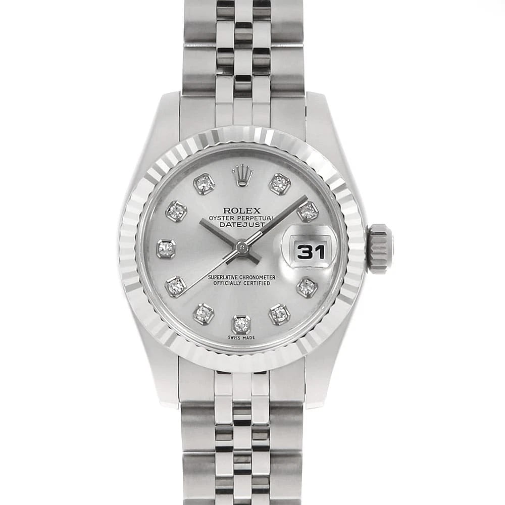 ROLEX DATEJUST DIAMOND SILVER WATCH: ROLEX Datejust Diamond Silver Watch Brand: ROLEX Type: Wrist watch Material: Band Material Stainless Steel, Case Material Stainless Steel/White gold Color: Dial Color Silver Size: Band Size 16cm (
