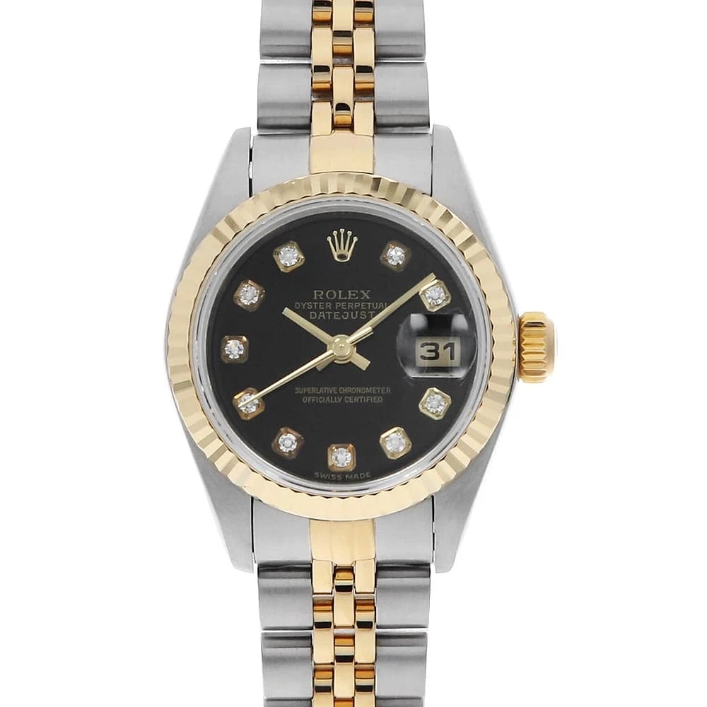 ROLEX DATEJUST DIAMOND BLACK K WATCH (1 of 7)