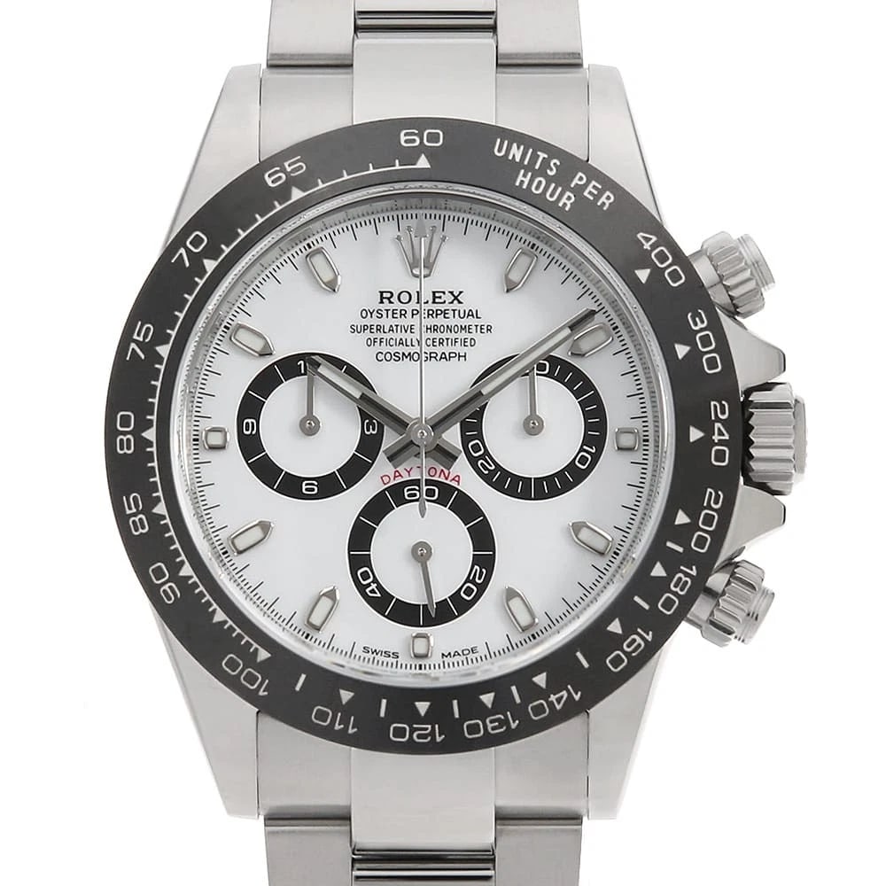 ROLEX COSMOGRAPH DAYTONA WHITE WATCH: ROLEX Cosmograph Daytona white Watch Brand: ROLEX Type: Wrist watch Material: Band Material Stainless Steel, Case Material Stainless Steel Color: Dial Color White Size: Band Size 19.5cm