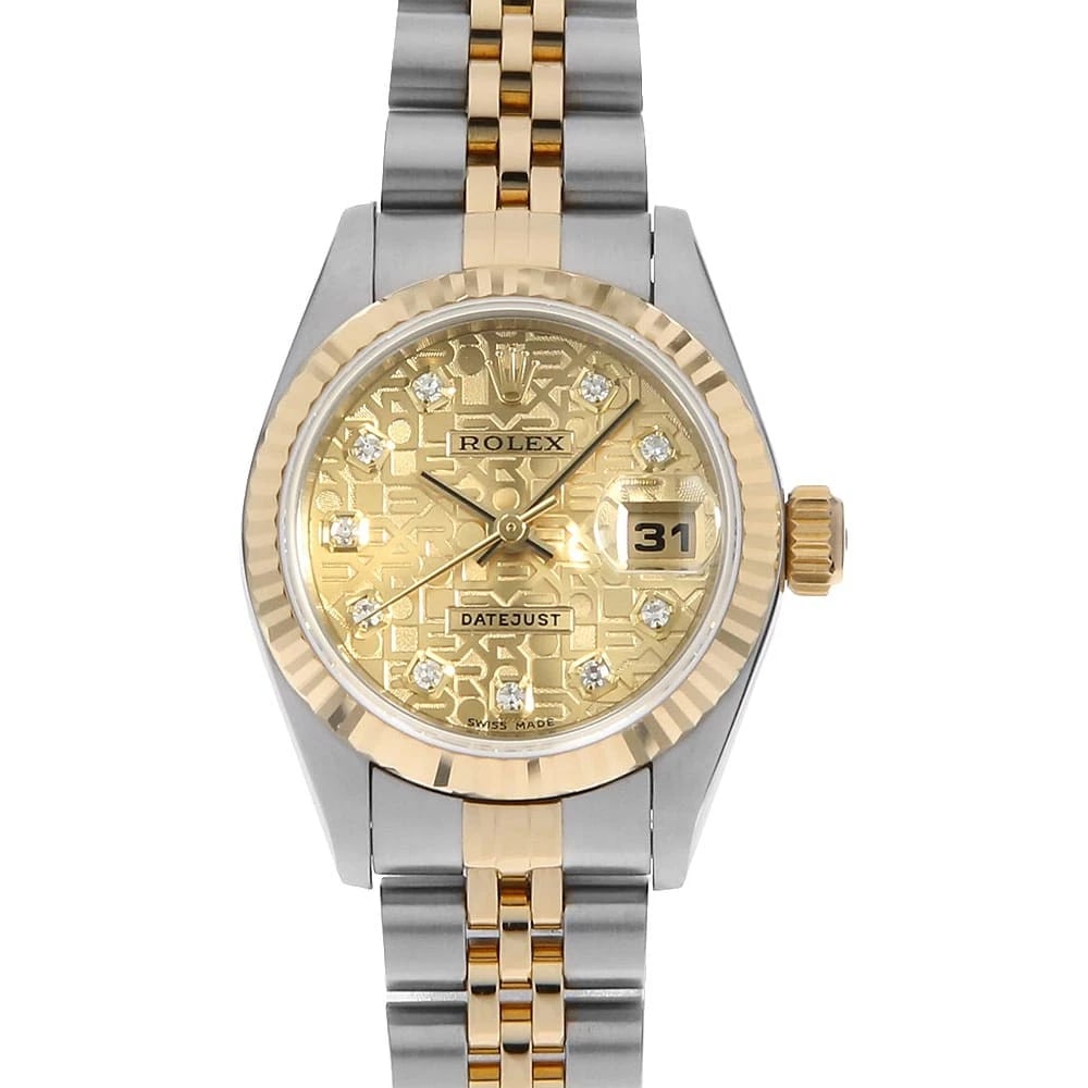 ROLEX DATEJUST DIAMOND CHAMPAGNE CARVING COMPUTER WATCH: ROLEX Datejust Diamond Champagne Carving computer Watch Brand: ROLEX Type: Wrist watch Material: Band Material Stainless Steel/Yellow Gold, Case Material Stainless Steel/Yellow Gold Color: Dial
