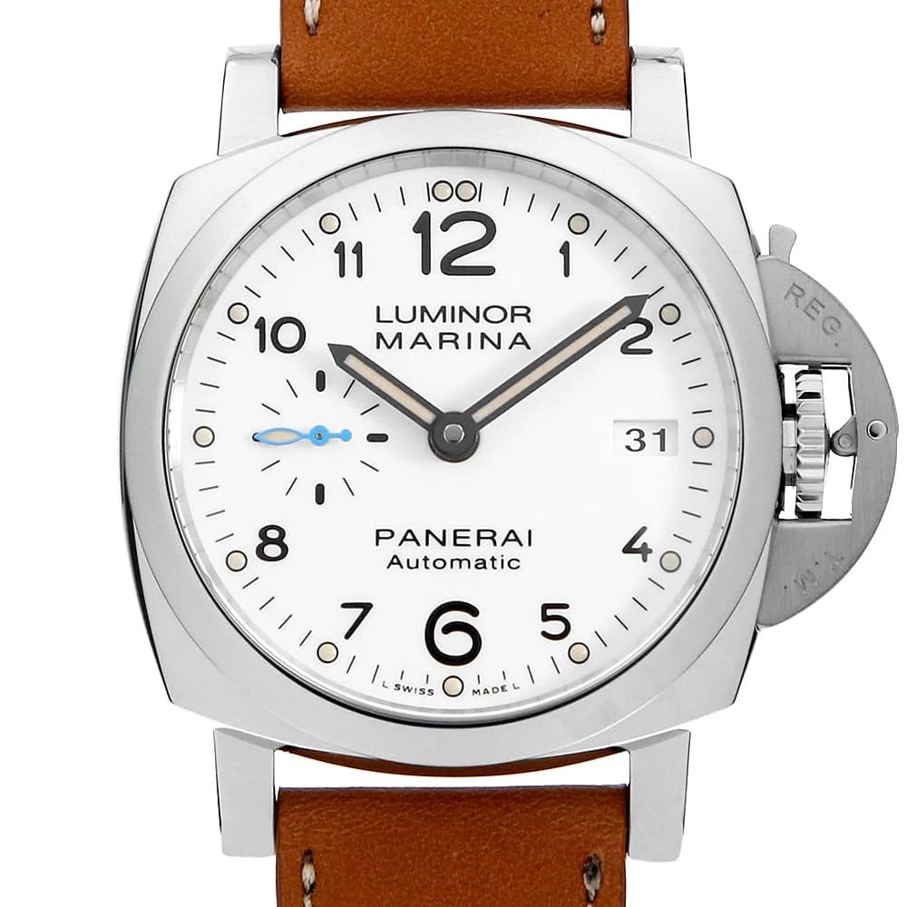 PANERAI LUMINOR MARINA SECOND WATCH: PANERAI Luminor Marina second Watch Brand: PANERAI Type: Wrist watch Material: Band Material Calfskin, Case Material Stainless Steel Color: Dial Color White Size: Band Size NONE, Case Size
