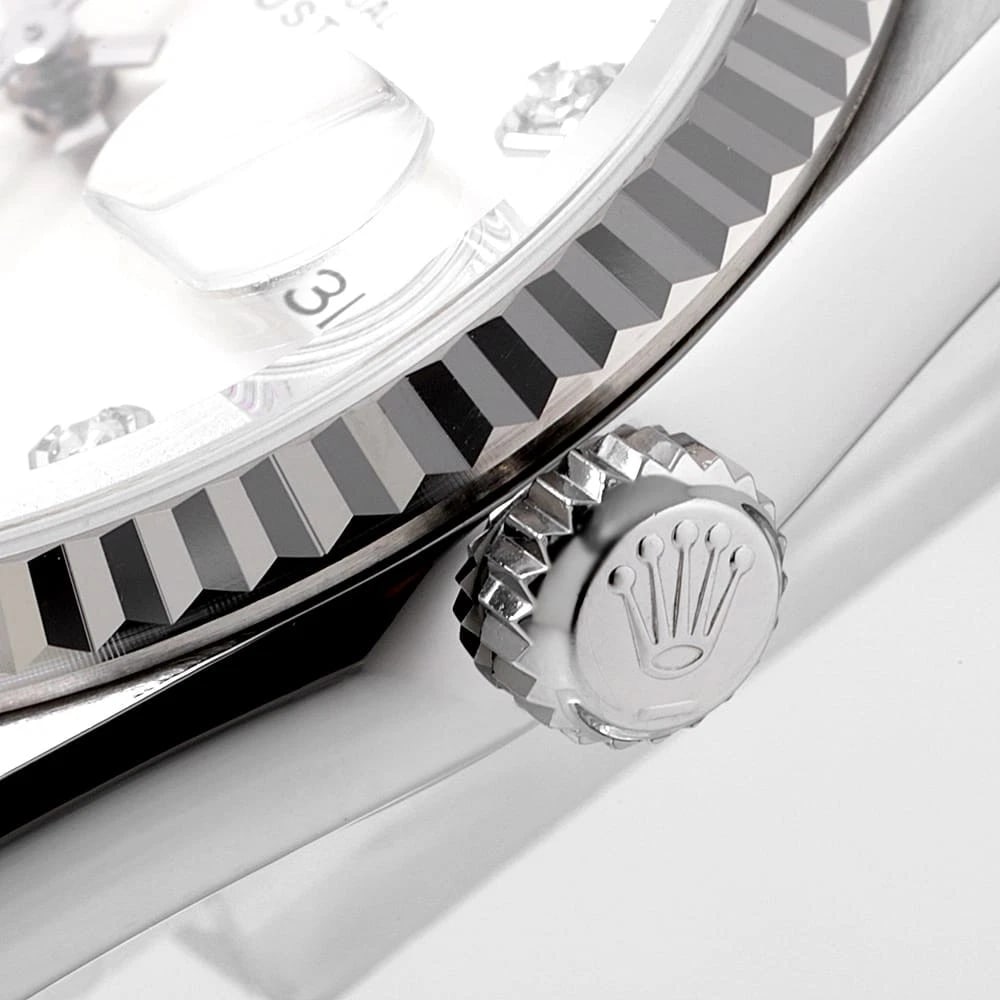 ROLEX DATEJUST DIAMOND SILVER P WATCH - 5