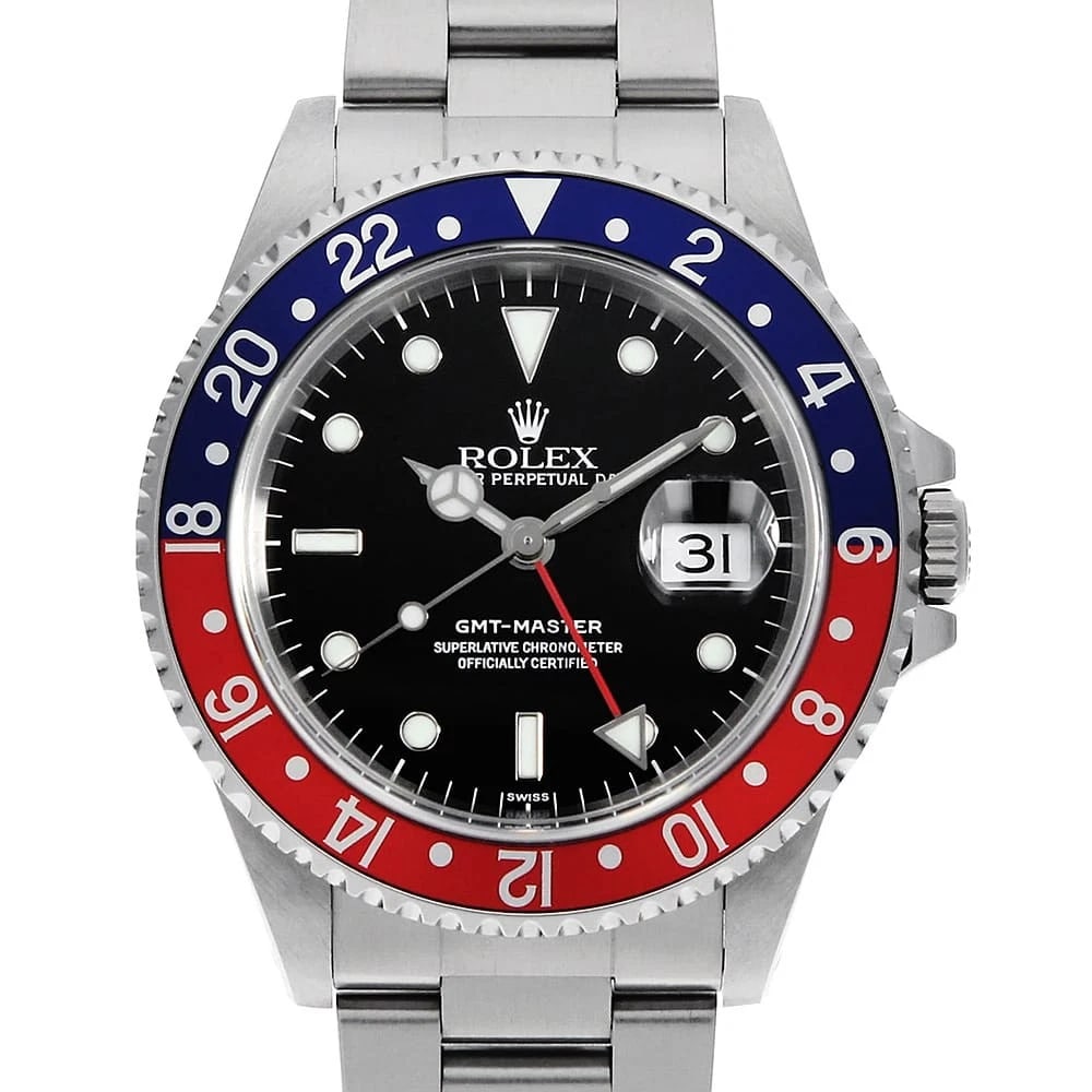 ROLEX GMT MASTER BLACK RED BLUE BEZEL WATCH (1 of 6)