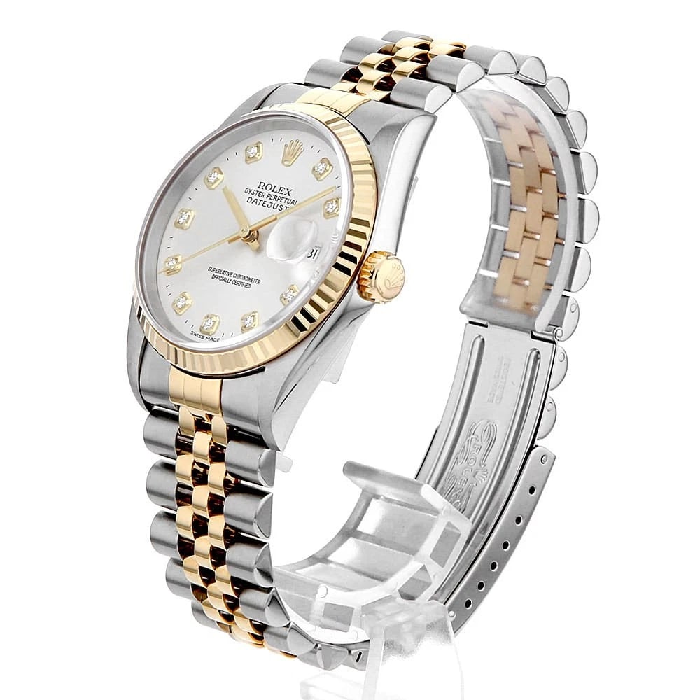 ROLEX DATEJUST DIAMOND SILVER WATCH - 2