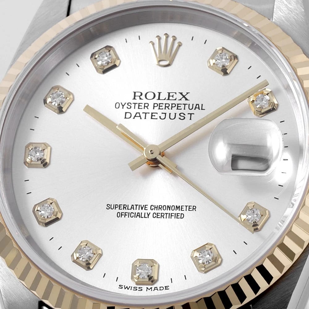 ROLEX DATEJUST DIAMOND SILVER WATCH - 5