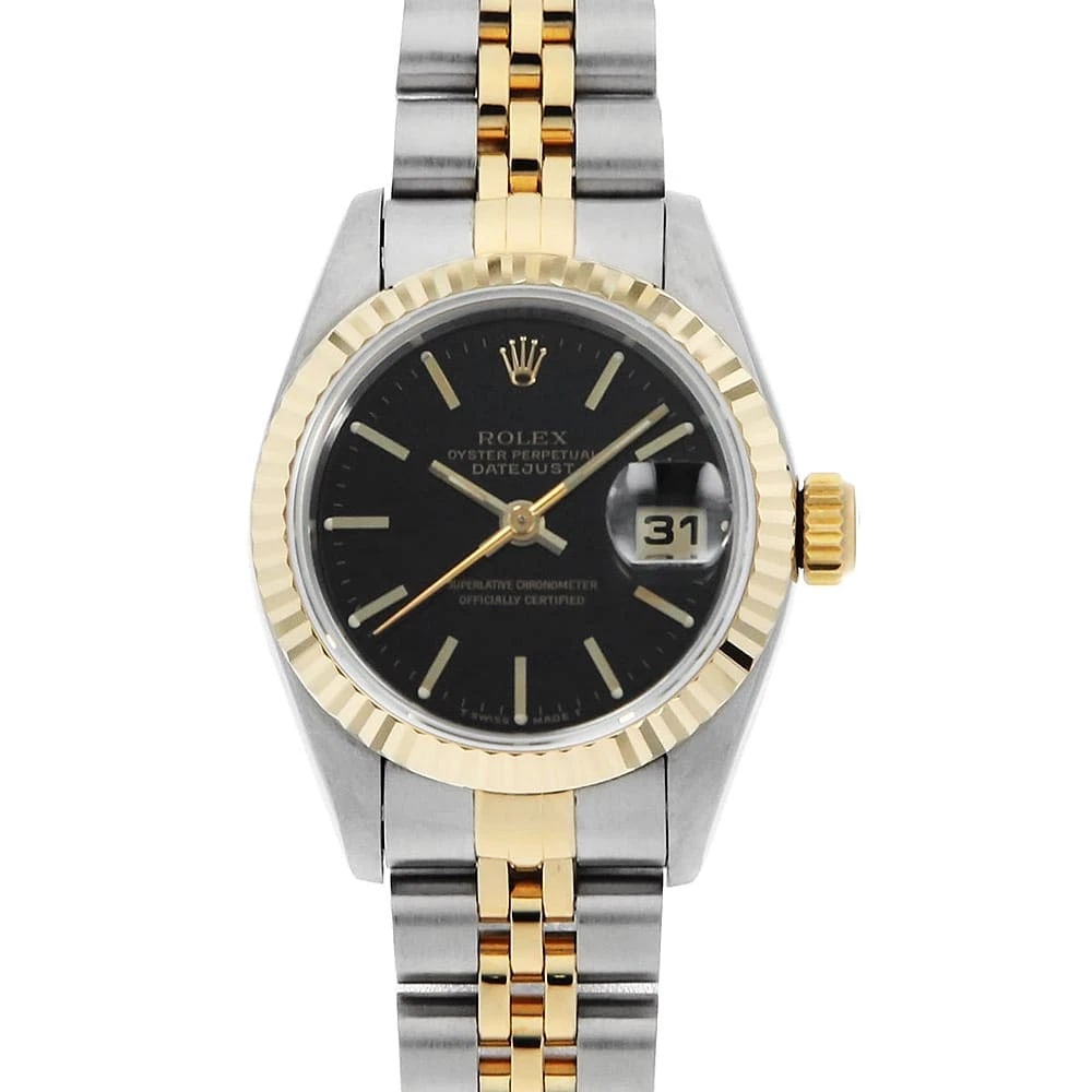 ROLEX DATEJUST BLACK WATCH (1 of 7)