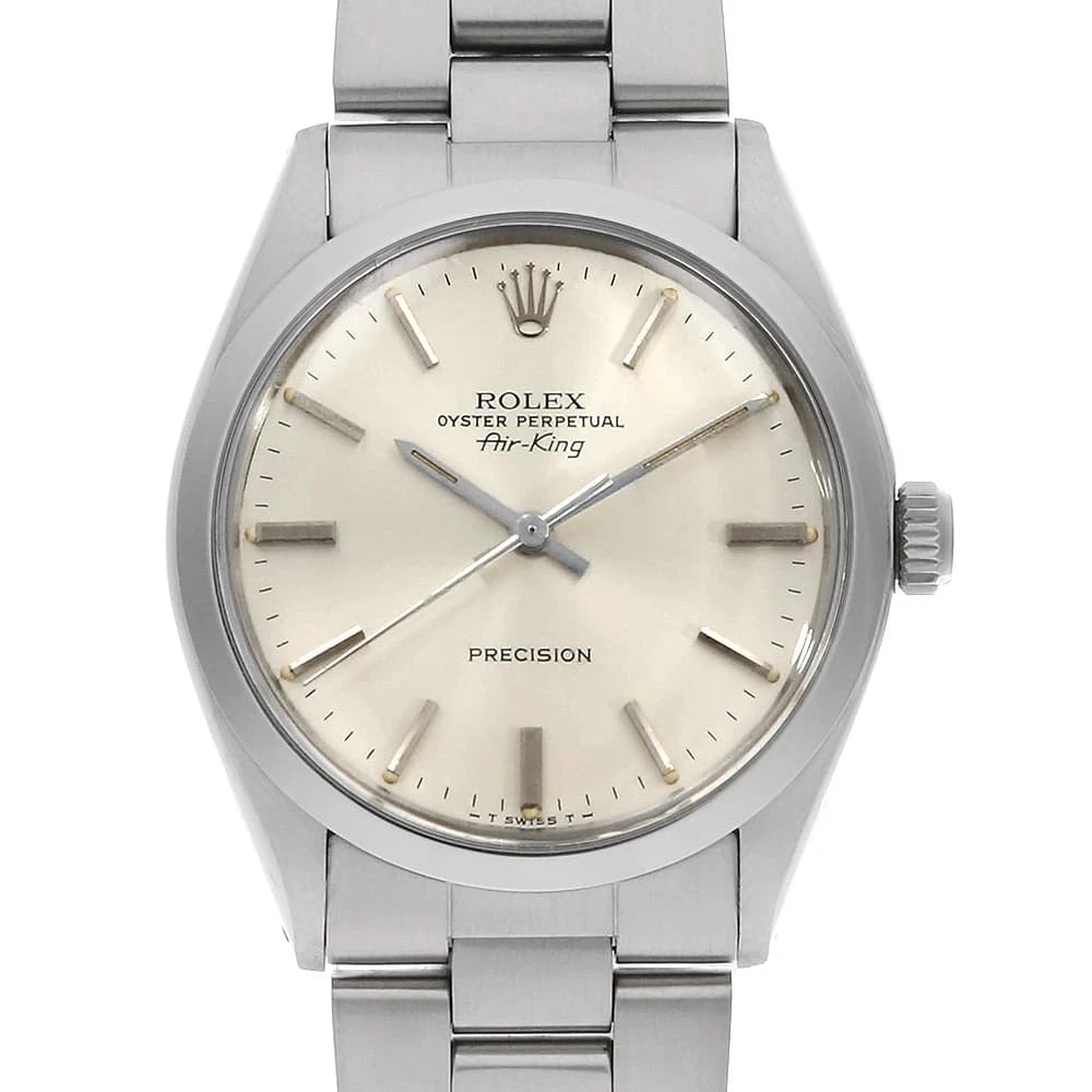 ROLEX AIR KING SILVER ANTIQUE WATCH: ROLEX Air king Silver antique Watch Brand: ROLEX Type: Wrist watch Material: Band Material Stainless Steel, Case Material Stainless Steel Color: Dial Color Silver Size: Band Size 19cm (7.5inch), C