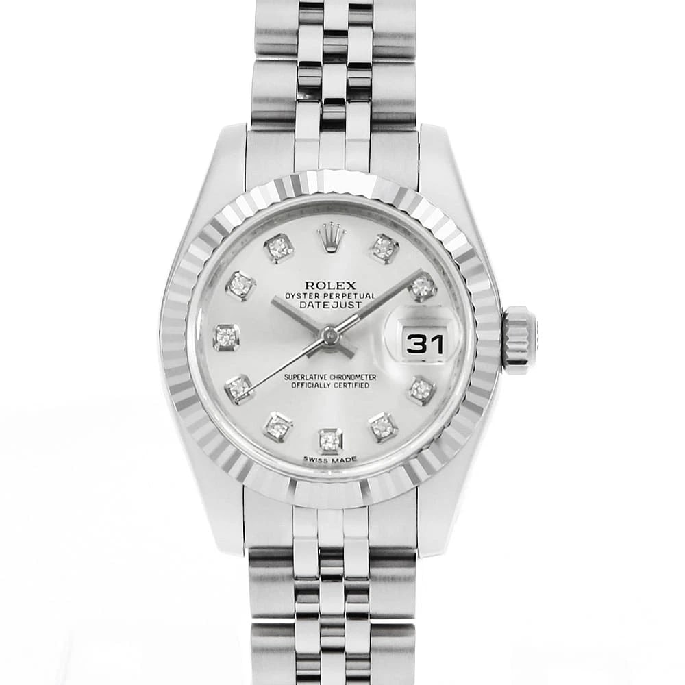 ROLEX DATEJUST DIAMOND SILVER WATCH: ROLEX Datejust Diamond Silver Watch Brand: ROLEX Type: Wrist watch Material: Band Material Stainless Steel, Case Material Stainless Steel/White gold Color: Dial Color Silver Size: Band Size 16cm (