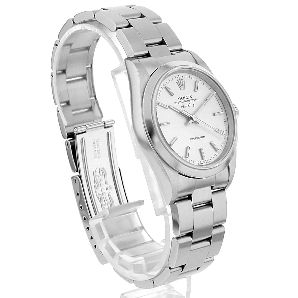 ROLEX AIR KING SILVER WATCH - 3