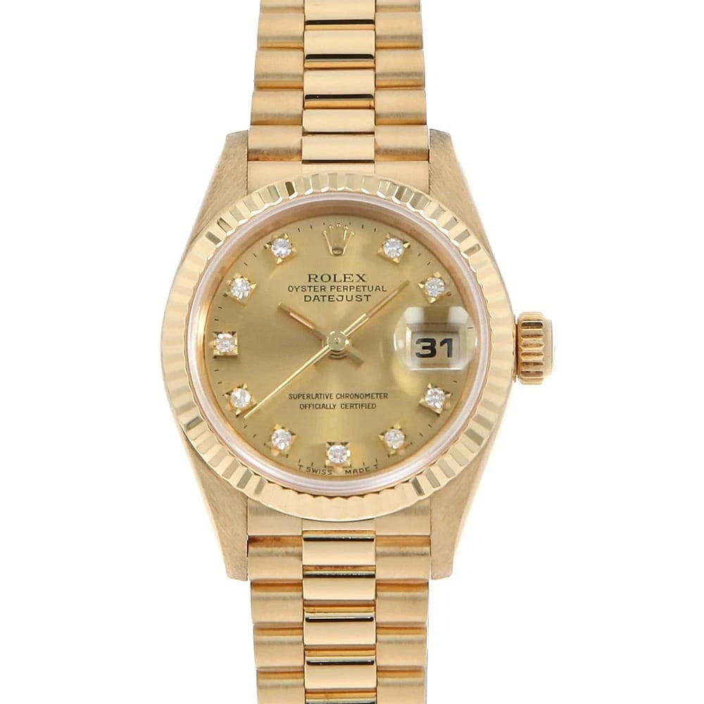 ROLEX DATEJUST DIAMOND CHAMPAGNE WATCH (1 of 6)