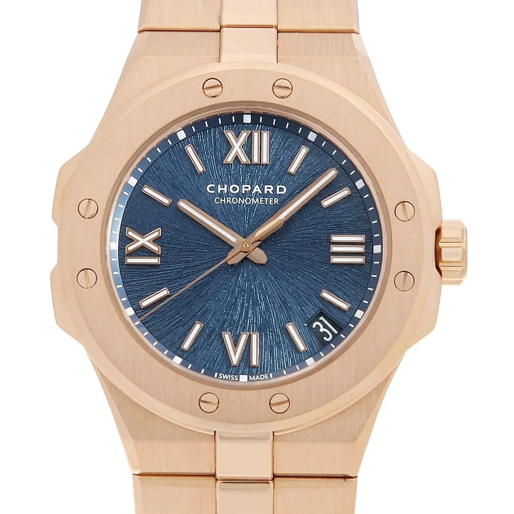 CHOPARD ALPINE EAGLE WATCH: Chopard alpine eagle Watch Brand: Chopard Type: Wrist watch Material: Band Material Rose Gold, Case Material Rose Gold Color: Dial Color Blue Size: Band Size 19cm (7.5inch), Case Size Case:W41mm C