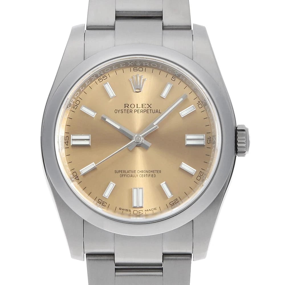 ROLEX OYSTER PERPETUAL WHITE GRAPE WATCH: ROLEX Oyster perpetual White grape Watch Brand: ROLEX Type: Wrist watch Material: Band Material Stainless Steel, Case Material Stainless Steel Color: Dial Color White Grape Size: Band Size