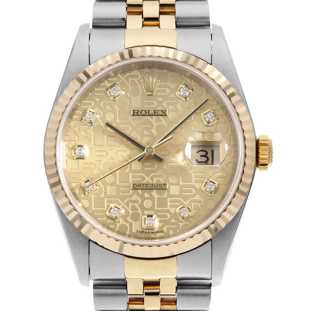 ROLEX DATEJUST DIAMOND CHAMPAGNE CARVING SECOND WATCH: ROLEX Datejust Diamond Champagne Carving second Watch Brand: ROLEX Type: Wrist watch Material: Band Material Stainless Steel/Yellow Gold, Case Material Stainless Steel/Yellow Gold Color: Dial Color