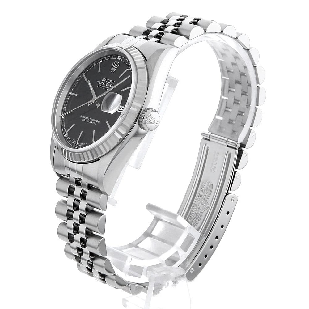 ROLEX DATEJUST BLACK WATCH - 2