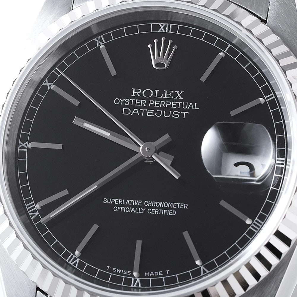 ROLEX DATEJUST BLACK WATCH - 4