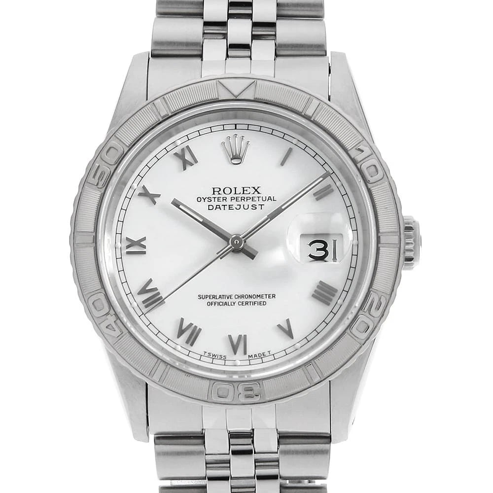 ROLEX DATEJUST THUNDERBIRD WHITE ROMAN ROW JUBILEE BRACELET WATCH: ROLEX Datejust Thunderbird white Roman row jubilee bracelet Watch Brand: ROLEX Type: Wrist watch Material: Band Material Stainless Steel, Case Material Stainless Steel/White gold Color: Dial