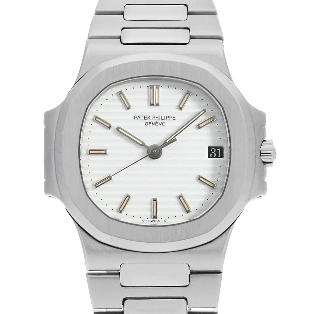 PATEK PHILIPPE NAUTILUS WATCH: PATEK PHILIPPE Nautilus Watch Brand: PATEK PHILIPPE Type: Wrist watch Material: Band Material Stainless Steel, Case Material Stainless Steel Color: Dial Color White Size: Band Size 17cm