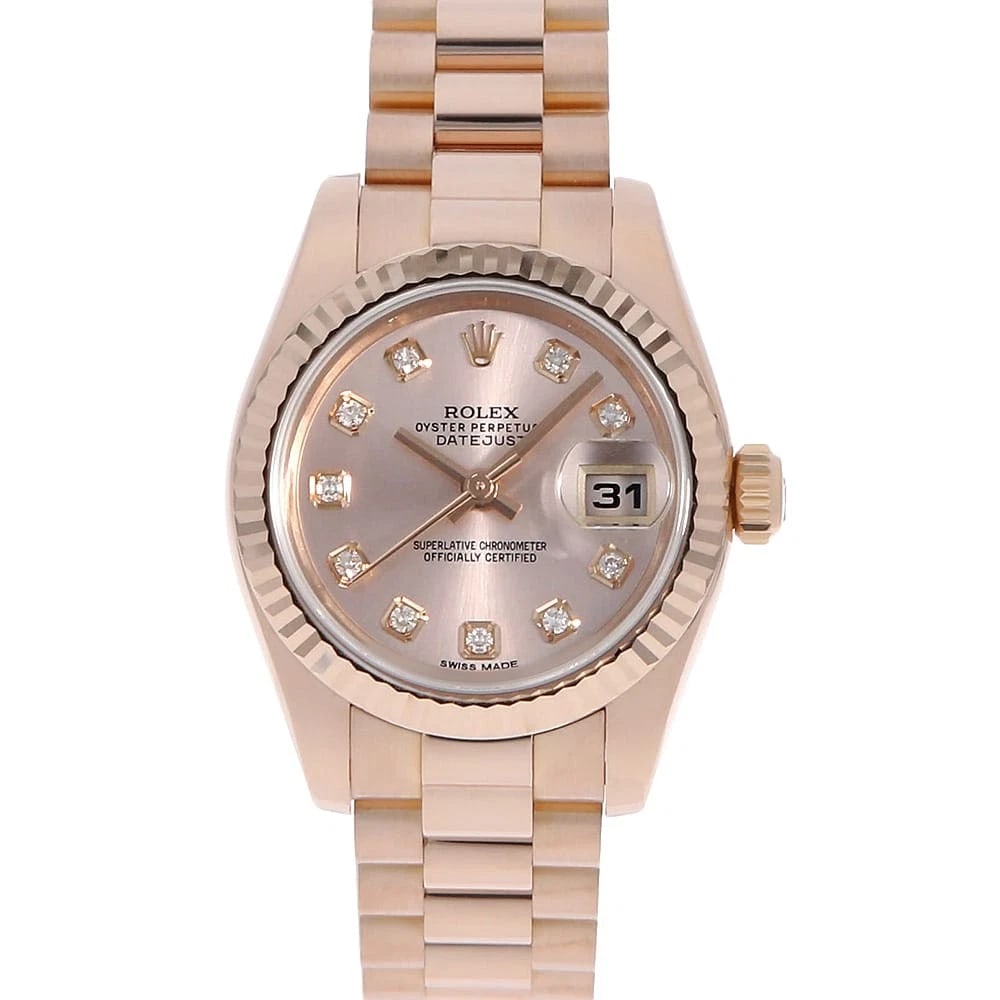 ROLEX DATEJUST DIAMOND PINK WATCH: ROLEX Datejust Diamond pink Watch Brand: ROLEX Type: Wrist watch Material: Band Material Everose Gold, Case Material Everose Gold Color: Dial Color Pink Size: Band Size 15.5cm (6.1inch), Case