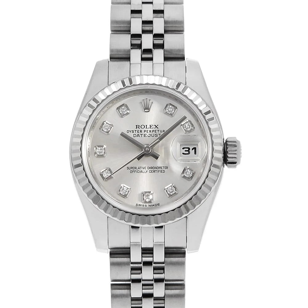ROLEX DATEJUST DIAMOND SILVER WATCH: ROLEX Datejust Diamond Silver Watch Brand: ROLEX Type: Wrist watch Material: Band Material Stainless Steel, Case Material Stainless Steel/White gold Color: Dial Color Silver Size: Band Size 15.5cm