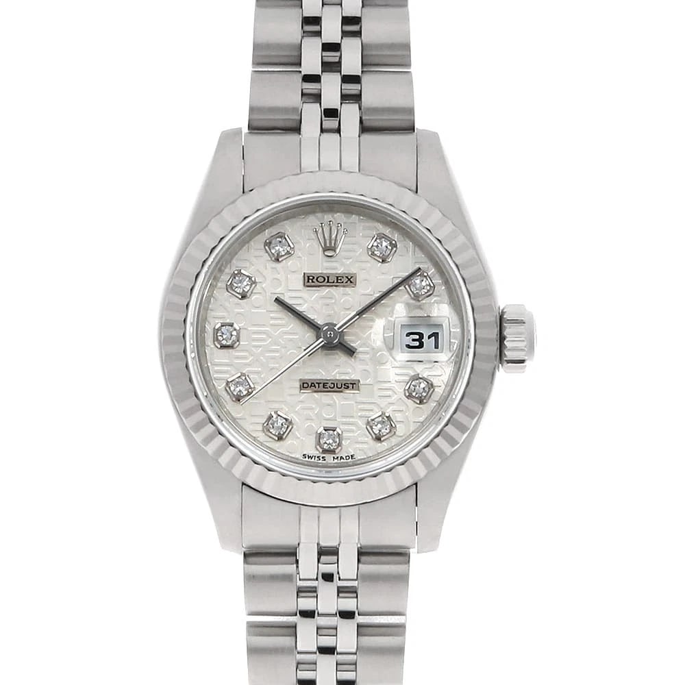 ROLEX DATEJUST DIAMOND SILVER CARVING WATCH: ROLEX Datejust Diamond Silver Carving Watch Brand: ROLEX Type: Wrist watch Material: Band Material Stainless Steel, Case Material Stainless Steel/White gold Color: Dial Color Silver Size: Band
