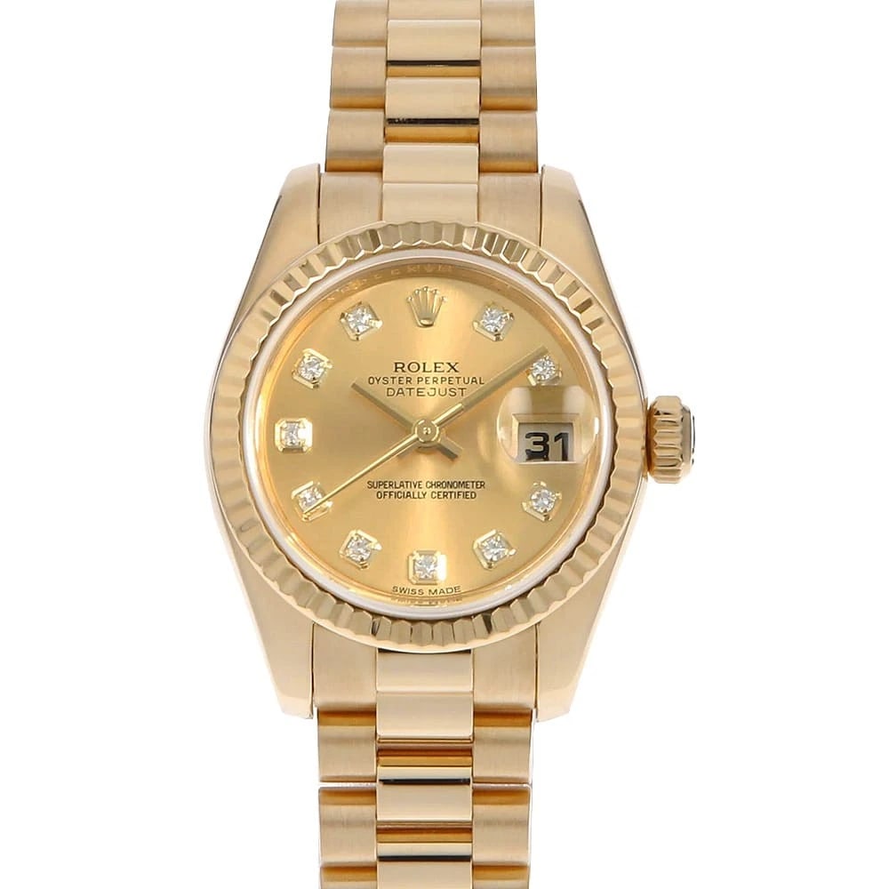 ROLEX DATEJUST DIAMOND CHAMPAGNE WATCH (1 of 8)