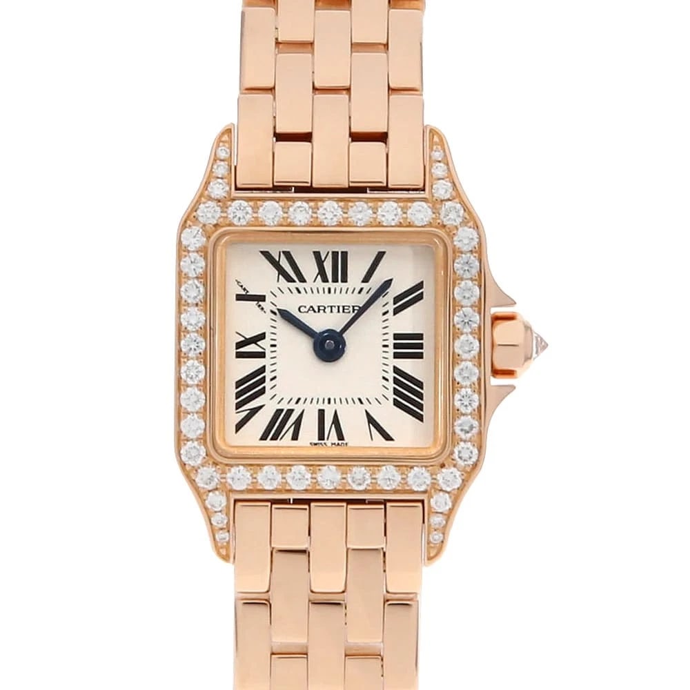 CARTIER MINI SANTOS DEMOISELLE BEZEL DIAMOND WATCH (1 of 5)