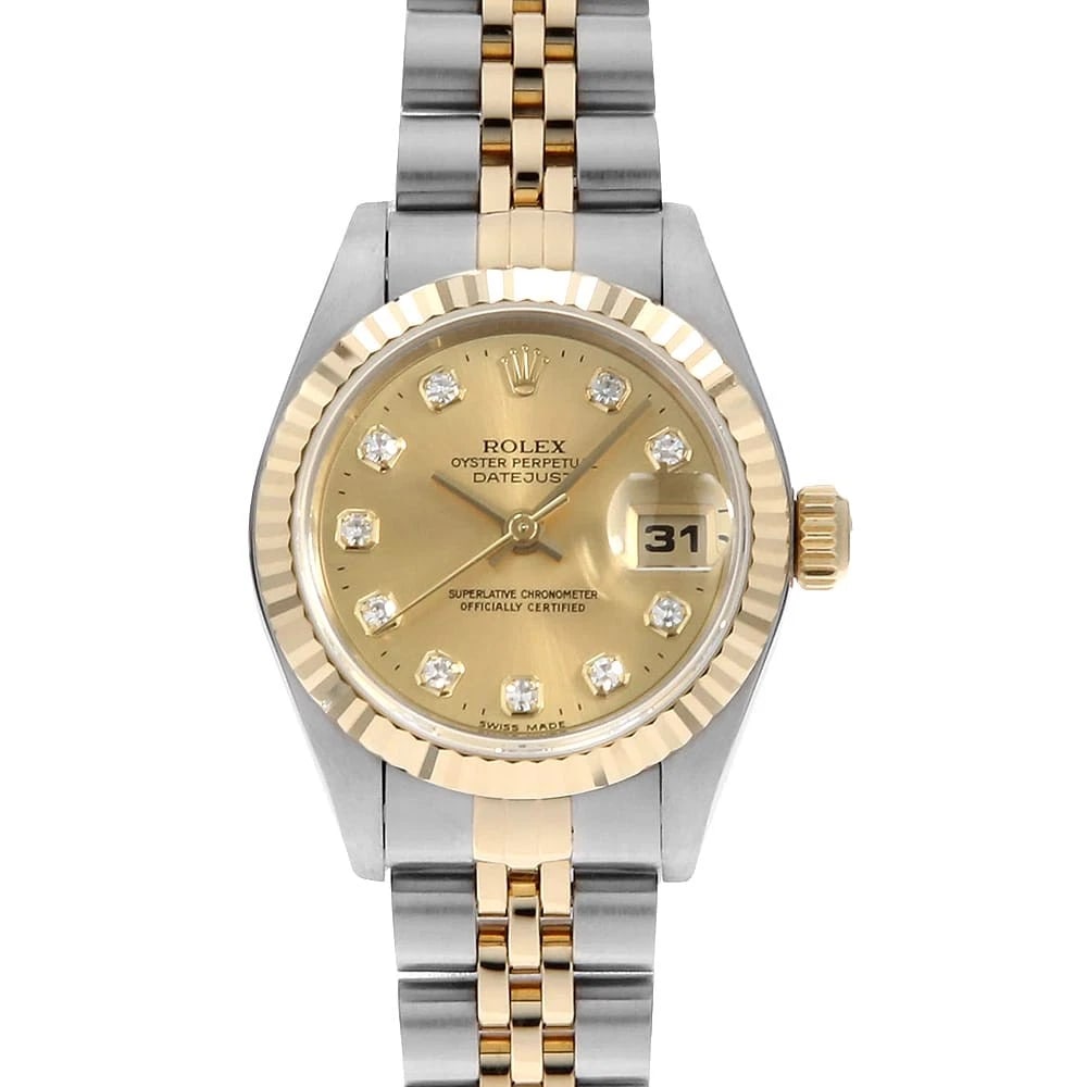 ROLEX DATEJUST DIAMOND CHAMPAGNE WATCH (1 of 6)